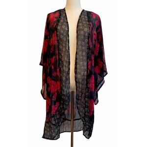Hollister Boho Kimono Open Cardigan Womens OS Fairy Sheer Tunic Top Blouse